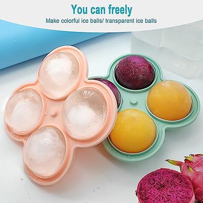 VEVOR Ice Cube Trays (Set of 2) 2-in-1 Combo with Silicone Sphere Ice Ball Maker & Large Square Ice Cube Maker with Lid Reusable Easy Release BPA