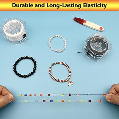 Paxcoo Stretchy String for Bracelets, 0.5mm Black Elastic String