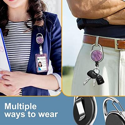 Plifal Badge Holder with Retractable Reel, Marble Print ID Name Tag Work  Badge Clip Heavy Duty Vertical Card Protector Cover Case for Work Office  Nurse Medical Student Teacher Women(Purple) - Yahoo Shopping