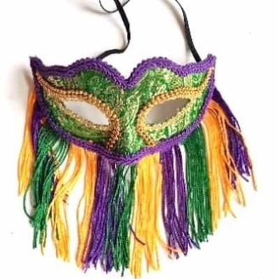 Mardi Gras Masquerade Eye Mask Ball Parade Prom Purple Green Gold With  Fringe Tassels - Yahoo Shopping