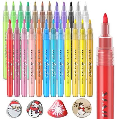 SFAIH Acrylic Paint Markers Paint Pens - 24 Colors 0.7mm Extra