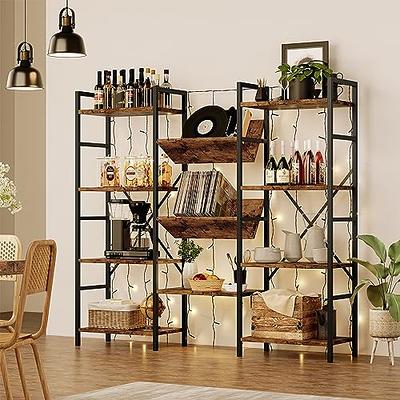 KIVENJAJA Triple Wide 5-Tier Bookshelf, Industrial Display