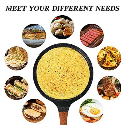 ESLITE LIFE 11 Inch Nonstick Crepe Pan for Stove Top Tortilla Dose Tawa Pan  Induction Round Skillet with Granite Coating