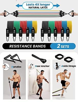 Pilates Bar Kit with 11 Resistance Bands for Women and Men- Portable Fitness  Equipment- Workout Equipment for Home Workouts- Workout Bars for Exercise  (Natural Rubber)