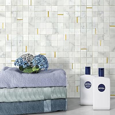 PVC Peel and Stick Tile with Gold Mixed Mosaic