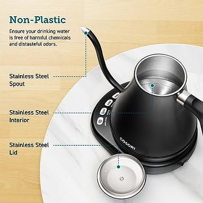 Cosori Electric Gooseneck Kettle with 5 Variable Presets, Pour Over Coffee Kettle & Tea Kettle, 100% Stainless Steel Inner