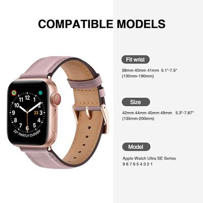 Genuine Leather Apple Watch Band Strap for iWatch Series 9 8 7 6 5 4 3  38mm/45mm