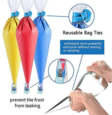 122Pieces Tipless Piping Bags - 100pcs Disposable Piping Pastry Bag for Royal  Icing/Cookies Decorating - 10 Pastry Bag Ties,10 Clips &2 Scriber Needle -  Best Cookie Tools (12 Inch)