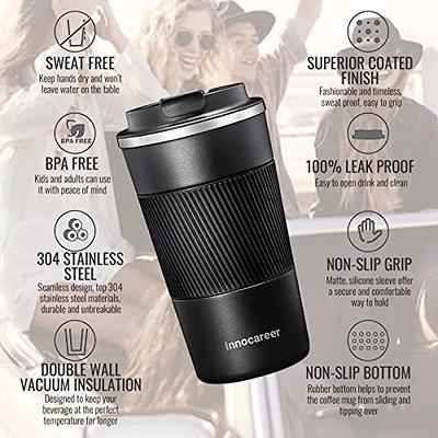 CS COSDDI 12 oz Stainless Steel Vacuum Insulated Tumbler - Coffee Travel Mug Spill Proof with Lid - Coffee Cups for Keep Hot/Ice Coffee,Tea and Beer