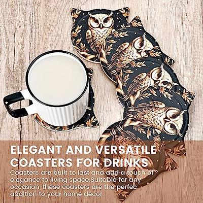 Coasters for Drinks Absorbent 4 Pack Ceramic Coasters Set,4 Stoneware Cup  Mats with Cork Base Protection,Suitable for Kinds of Cups,Perfect Table