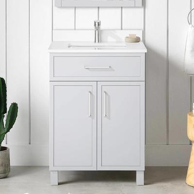 Aoibox 30 in. W White Bathroom Vanity with Single Sink, Combo Cabinet Undermount Sink, Bathroom Storage Cabinet Vanities