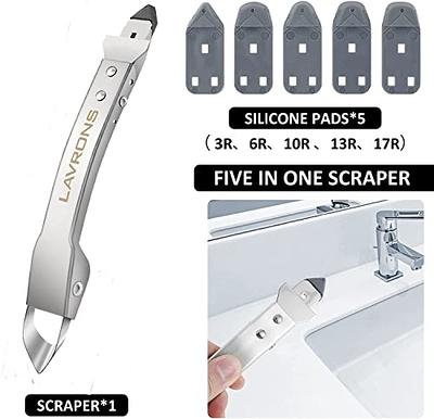 Grout Tool Set, Including Metal Scraper, Silicone Residue Scraper,  Multi-functional Silicone Sealing Edge Tool