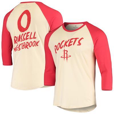 Women's San Francisco 49ers Brock Purdy Majestic Threads Cream/Scarlet  Player Name & Number Raglan 3/4 Sleeve T-Shirt