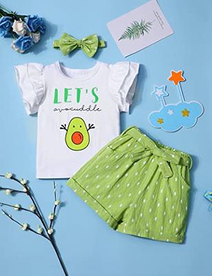 Toddler Girl Clothes 18-24 Months Girl Summer Outfit Watermelon Ruffle  T-Shirt + Green Shorts+Bow Hairband 3pcs Girls Clothing Sets - Yahoo  Shopping