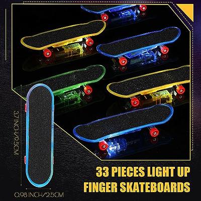 Sotiff 33 Pcs Light up Mini Finger Skateboard Toys Set, LED Finger