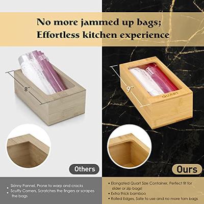 Best SpaceAid Bamboo Storage Bag Organizer for Kitchen Drawer, 4 Pack, White