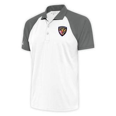 Antigua Apparel / Men's Baltimore Ravens Nova White/Steel Polo