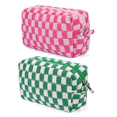  SOIDRAM 6 Pcs Checkered Makeup Bag Preppy Cosmetic Bag Bulk  Pink Black Makeup Pouch Personalize Travel Toiletry Bag Organizer Cute DIY  Makeup Brushes Storage Bag for Women : Beauty 