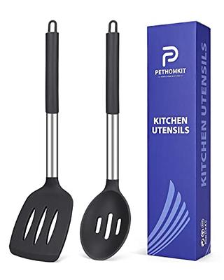 Silicone Nonstick Mixing Spoons Set 2 - Piece,high Heat Resistant