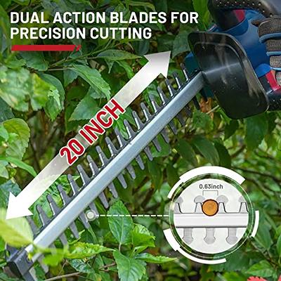 Cordless Hedge Trimmer, 20V Bush Trimmer 20-Inch Dual-Action