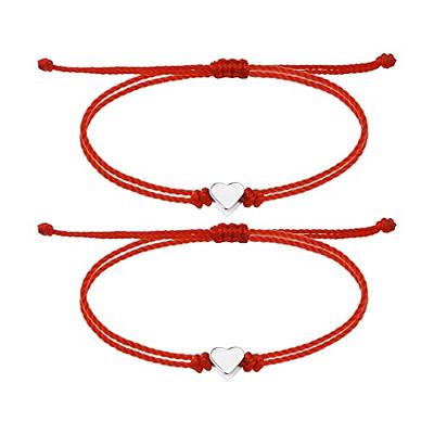 2-Pack Red String Bracelets for Protection and Good Luck - Kabbalah Red  Knot Amulet, Adjustable Nylon Cord Bracelet for Women, Men, and Friendship