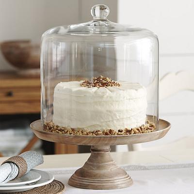 Rectangular Marble Cake Tray with Glass Dome – High Class Touch