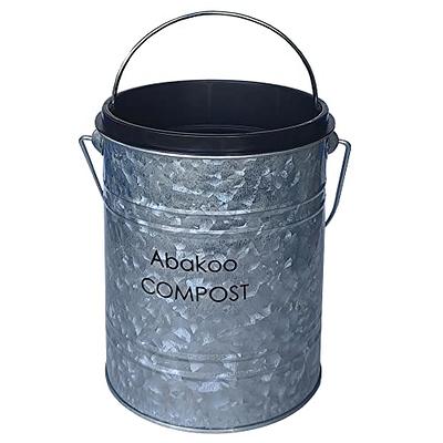 Abakoo Stainless Steel Compost Bin for Kitchen Countertop Compost Bucket  Kitchen Pail Compost with Lid 1.3 Gallon-Includes 4 Filters