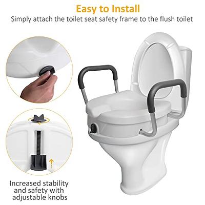 Premium Raised Toilet Seat with Removable Arms