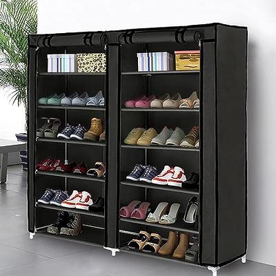 32-40 Pairs Shoe and Boot Storage Shelf Rack Organizer with Hooks,9 Tiers Stackable  Shoes Stand Tower for Closet - 9-Tier - Yahoo Shopping