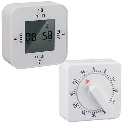 Kitchen Timer, Square 60 Minute Mechanical Kitchen Timer, Visual