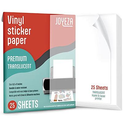 Premium Printable Vinyl Sticker Paper for Epson 25 Sheets, 8.5x11 - Matte  Sticker Paper for Inkjet Printer Waterproof - White Vinyl Sticker Sheets 