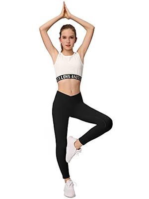 AENLLEY Girl V-Cut Legging with Pockets for Exercise Casual-Crossover Tummy  Control Stretchy Pants 4 Pack - Yahoo Shopping