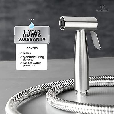 Premium Stainless Steel Bidet Sprayer Set for Toilets - Wall or Toilet  Mount, Baby Cloth Diaper Sprayer, Superior Hoses Kit