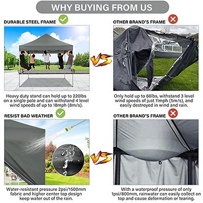 10 ft. x 10 ft. Beige Pop Up Sidewall Canopy Tent- 5-Pieces of Sidewall with Rolling Storage Bag