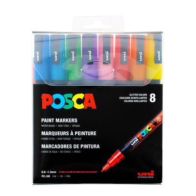 POSCA PC-1M Extra-Fine Paint Marker Set (16-Colors), Assorted