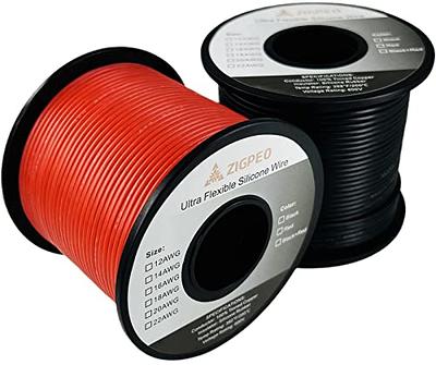 DONOKY 20 Gauge 20 AWG Silicone Wire - Black & Red Each 150ft