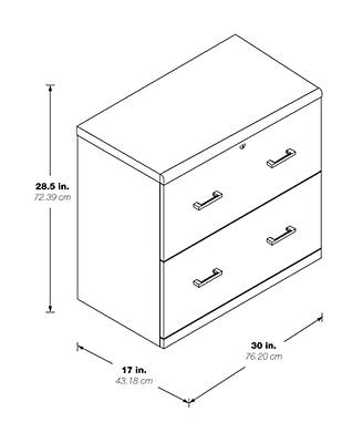 OSP Home Furnishings 2 Drawer Mobile Locking Metal File Cabinet, White