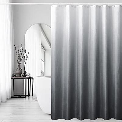 Naturoom Grey Shower Curtain Set 12 Hooks,Water Resistant Ombre Shower  Curtains