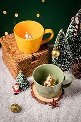 DIHOclub Squirrel Ceramic Cup Hidden 3D Animal Inside Mug,Cute