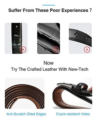 CHAOREN Reversible Belt for Men - Leather Belt for Men 1 3/8 Black & Brown  for Dress Pants - Adjustable Belt Trim to Fit : : Clothing, Shoes