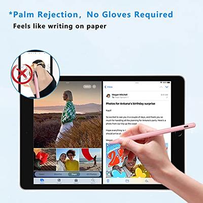 iPad 10th/9th/8th Generation 10.2 Stylus Pencil with Palm Rejection,Type C  Charge 1.5mm POM Tip Active Drawing Writing Pen Compatible with Apple