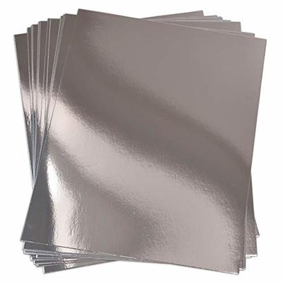 Delidge 13.97 cm Silver Paper Mirror Sheet Sticker(6x6-inch) (24