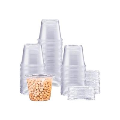 Galashield [50 Sets - 3.25 oz.] Jello Shot Cups Condiment Containers with Lids  Sauce Cups, Portion Cups, Dressing Container Small Plastic Containers with  Lids 