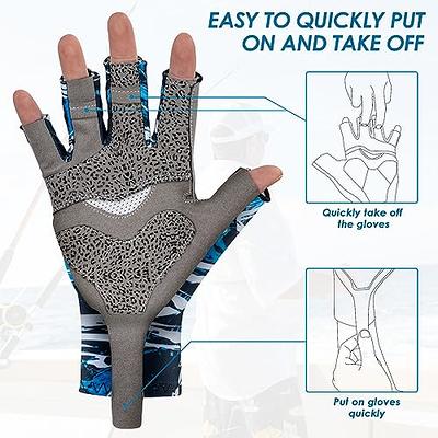 QualyQualy Fishing Gloves, UPF 50+ Sun Protection Gloves for Men and Women UV  Protection Gloves Fingerless Kayaking Gloves for Fishing Hiking Padding  Rowing Canoeing (Blue, X-Large) - Yahoo Shopping