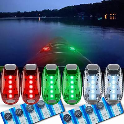 Amzonly 6pcs Navigation Lights for Boats Kayak, LED Safety Light