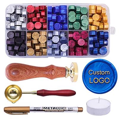 Wax Seal Kit with Gift Box, 808Pcs Sealing Wax Kit with 24 Colors Wax Seal  Bead, Wax Seal Stamp, Sealing Wax Warmer, Envelope, Seal Metallic Pen for