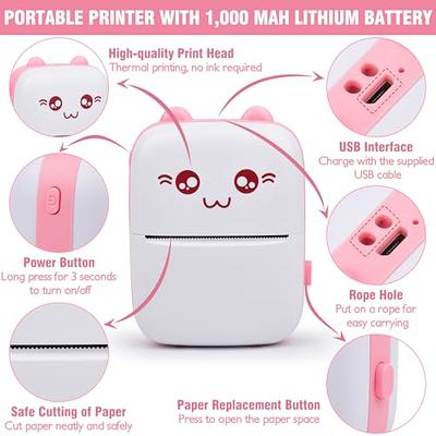 Mini Photo Printer for Smartphone Pocket Printer Pink 