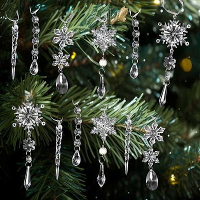 Christmas Decorations Snowflakes Decorations - Acrylic Crystal Hanging  Decorations for Christmas Winter Wonderland Icicle Drop Crystal Decorations  for Christmas Tree New Year's Eve Party Supplies