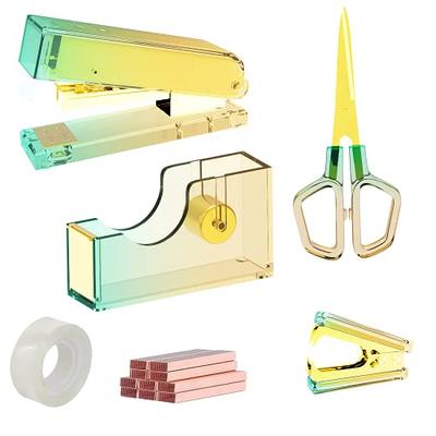 3pcs/set Acrylic Clipboard + Clear Gold Toned Acrylic Tape Dispenser  +Acrylic Stapler desk kit - AliExpress