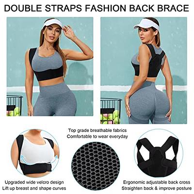 Posture Corrector for Women, Chest Brace, Adjustable Back Support for Neck,  Back, Shoulder Relief,Black-XL (Black L) : : Health & Personal Care